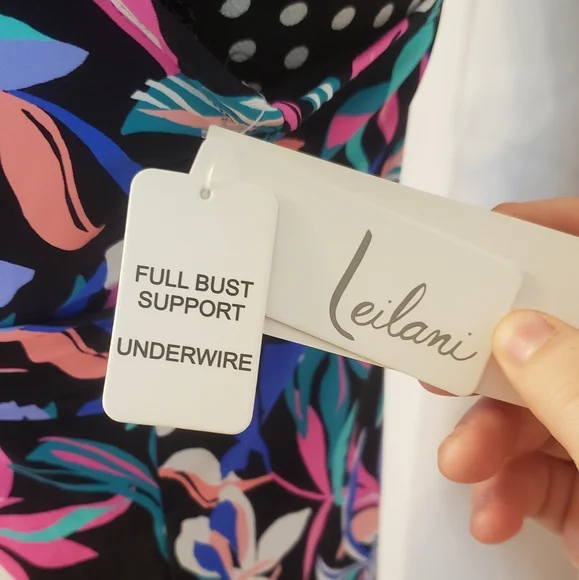 Leilani Floral Swimsuit Top Black, Multicolored NWT - Picture 4 of 12